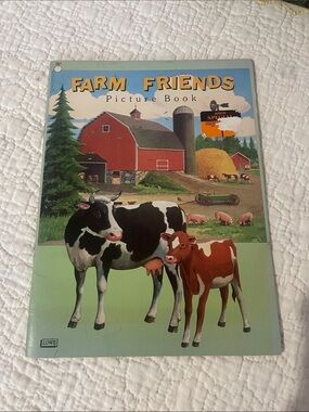 Farm Friends Picture Book - Classic Barn & Cows Illustration 1961 looks great